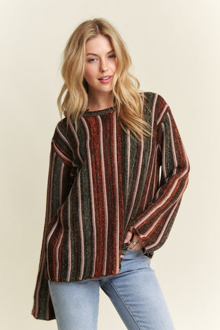 Vertical Stripe Sweater - By Baano