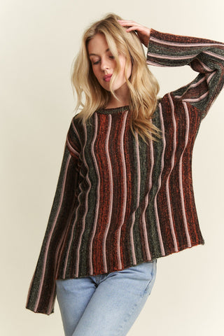 Vertical Stripe Sweater - By Baano