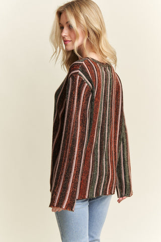 Vertical Stripe Sweater - By Baano