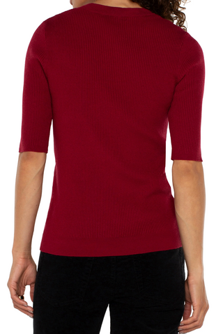 Elbow Sleeve Crew Neck Sweater - By Baano