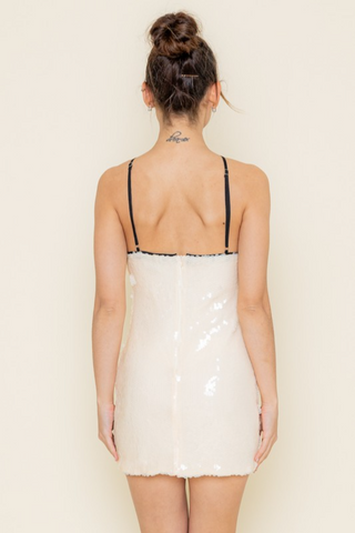 Floral Detail Sequin Dress