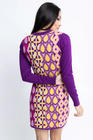 L/S Pattern Sweater Dress - By Baano