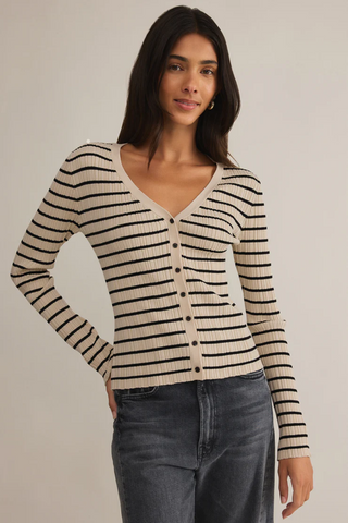 Jordana Stripe Sweater - By Baano