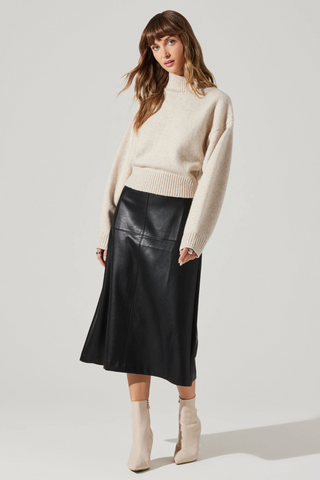 Fiala Mock Neck Sweater - Oatmeal - By Baano