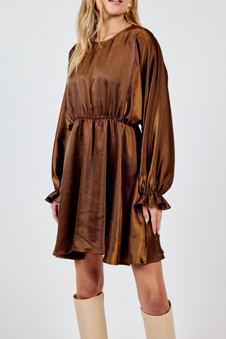 Warm Tea Dolman Sleeve Mini Dress