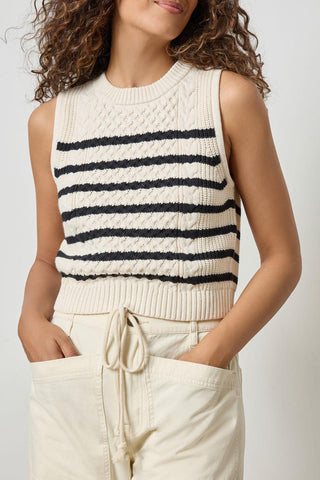 CROPPED CABLE TANK SWEATER - By Baano