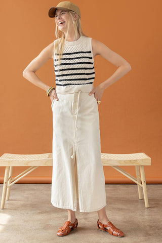 CROPPED CABLE TANK SWEATER - By Baano