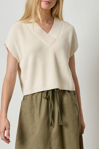 Wide Trim V-Neck Sweater