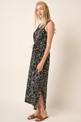 Floral V Neck Maxi Dress