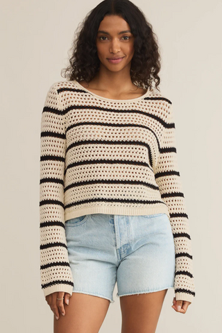 Kit Stripe Crochet Sweater - By Baano