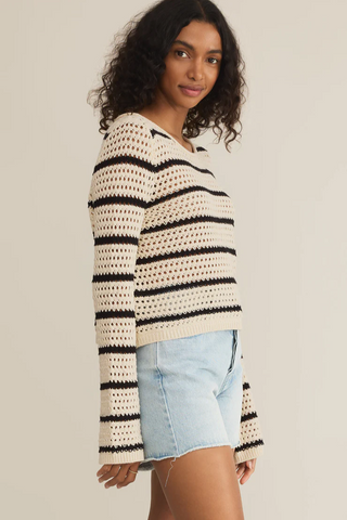 Kit Stripe Crochet Sweater - By Baano