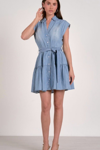 Western Denim Ruffle Dress