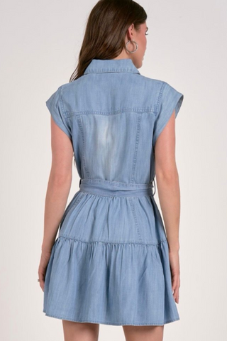 Western Denim Ruffle Dress