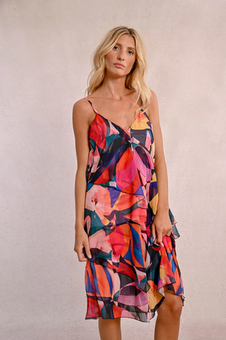 Asymmetrical Printed Dress