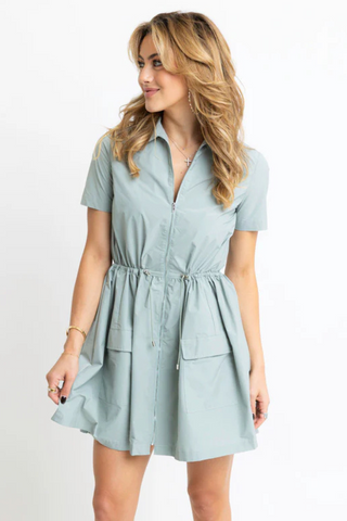 Cinch Waist Pocket Dress