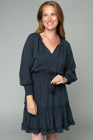 Dolman Sleeve Tie Front Mini Dress