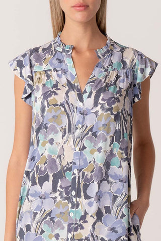 Floral Flutter Sleeve Mini Dress