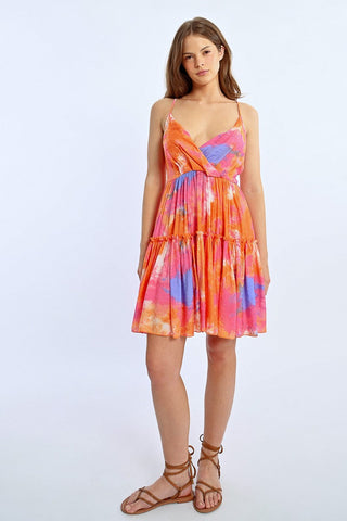 COLORFUL PLEATED DRESS