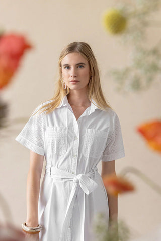 Eyelet Trim Maxi Dress