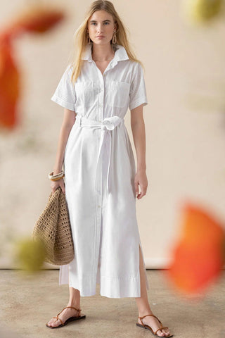 Eyelet Trim Maxi Dress