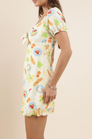 FRONT TIE DETAIL MINI DRESS