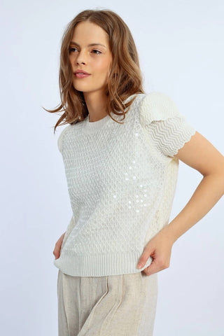 Sweater W/Sequins - By Baano