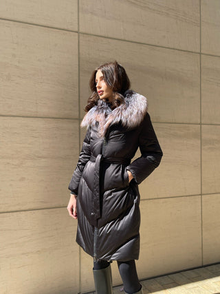 Léa Genuine Silver Fox Down Fill Puff Parka - By Baano