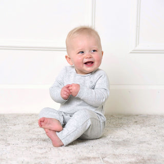 Raglan Knit Romper & Jacquard Blanket Gift Set - By Baano