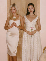 Chelsea Ivory Jacquard Ruched Bust Sweetheart Midi Dress Miss Circle