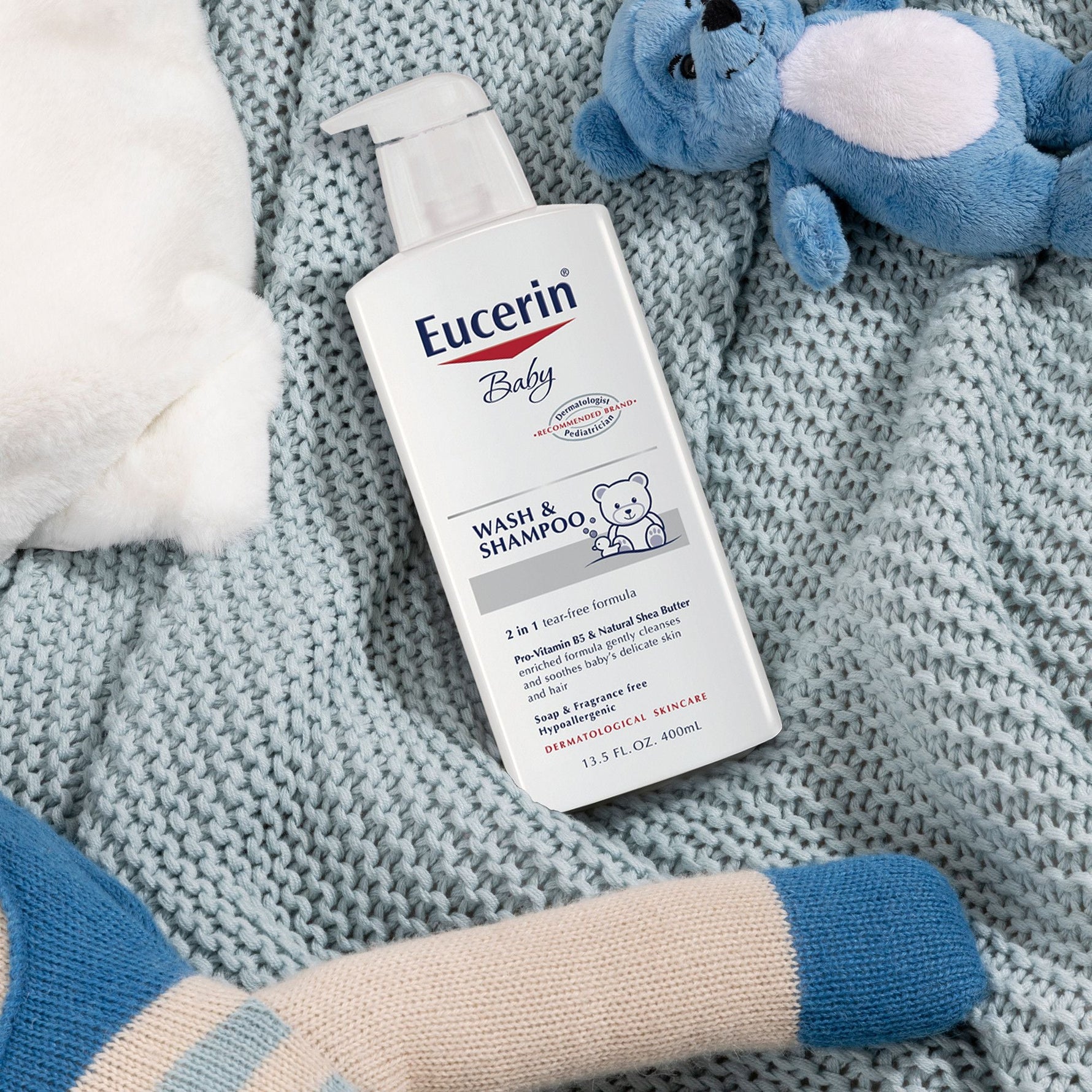 Eucerin Baby Unscented Baby Shampoo and Body Wash, Tear Free Baby Shampoo and Wash, 13.5 Fl Oz Pump Bottle - By Baano