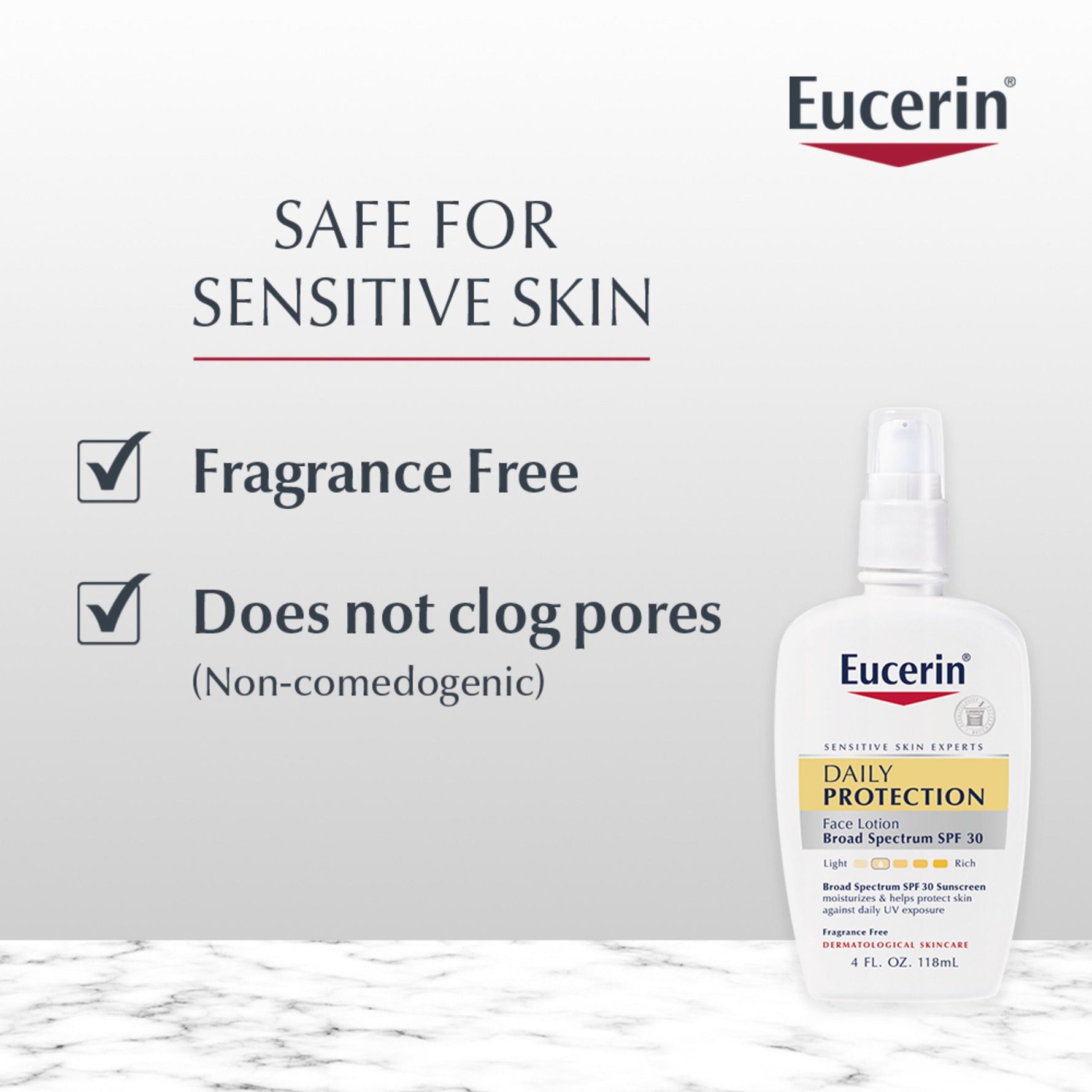 Eucerin Daily Protection Face Lotion with SPF 30, For Sensitive Skin, 4 Fl. Oz. Bottle - By Baano