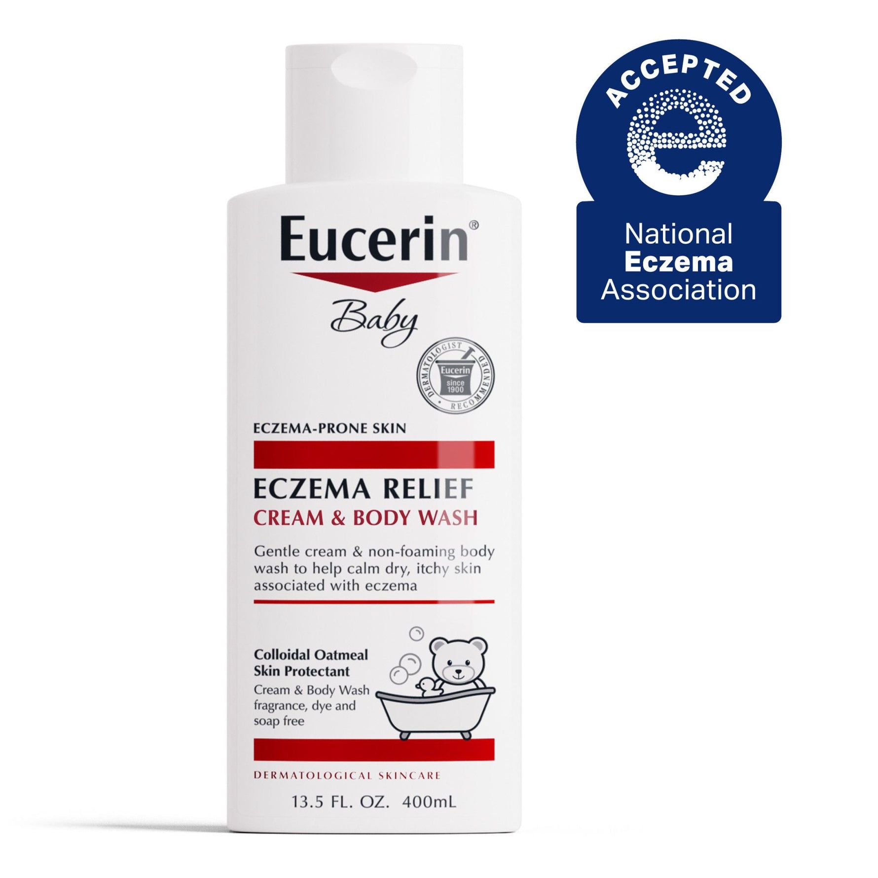 Eucerin Baby Eczema Relief Cream Body Wash, Fragrance Free, 13.5 fl oz Bottle - By Baano