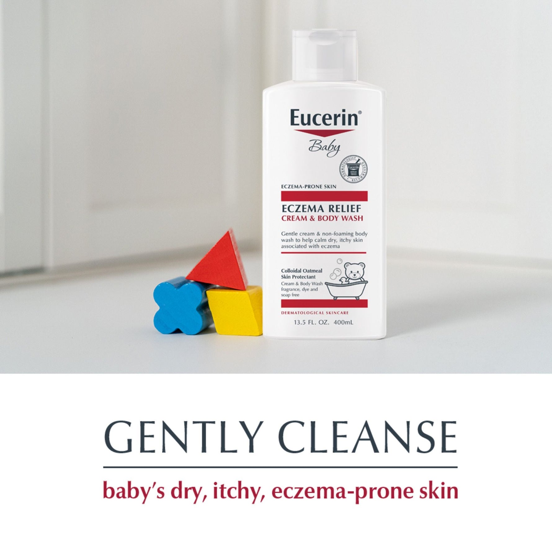 Eucerin Baby Eczema Relief Cream Body Wash, Fragrance Free, 13.5 fl oz Bottle - By Baano