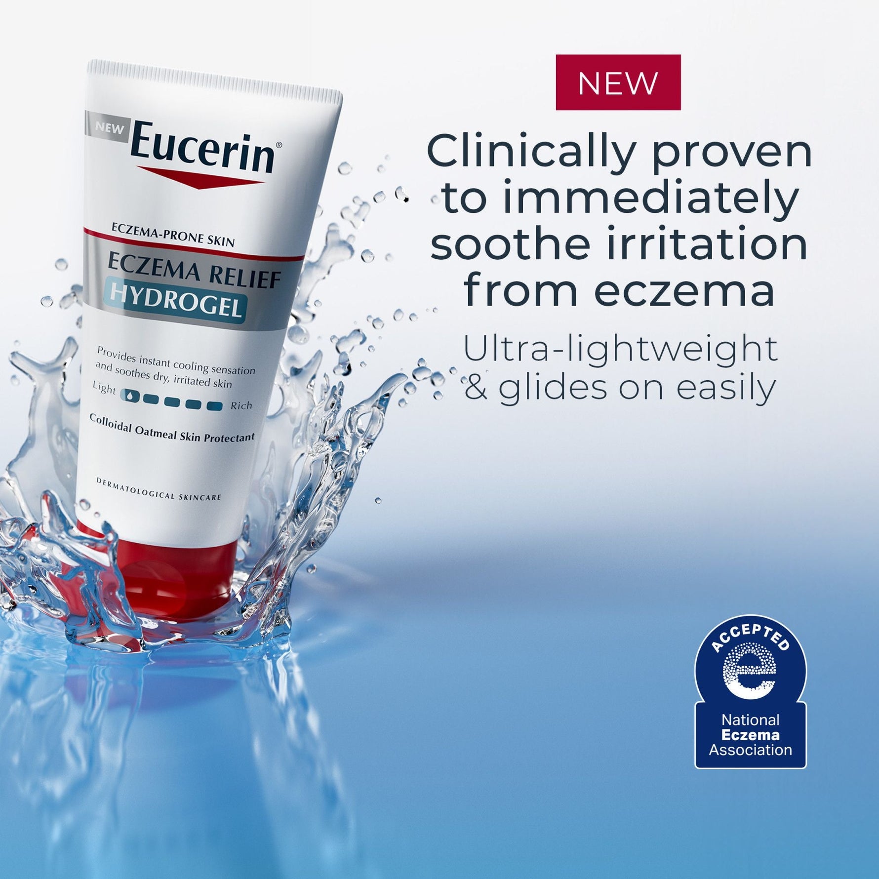 Eucerin Eczema Relief Hydrogel, Fragrance Free, Steroid Free, 5 oz Tube - By Baano