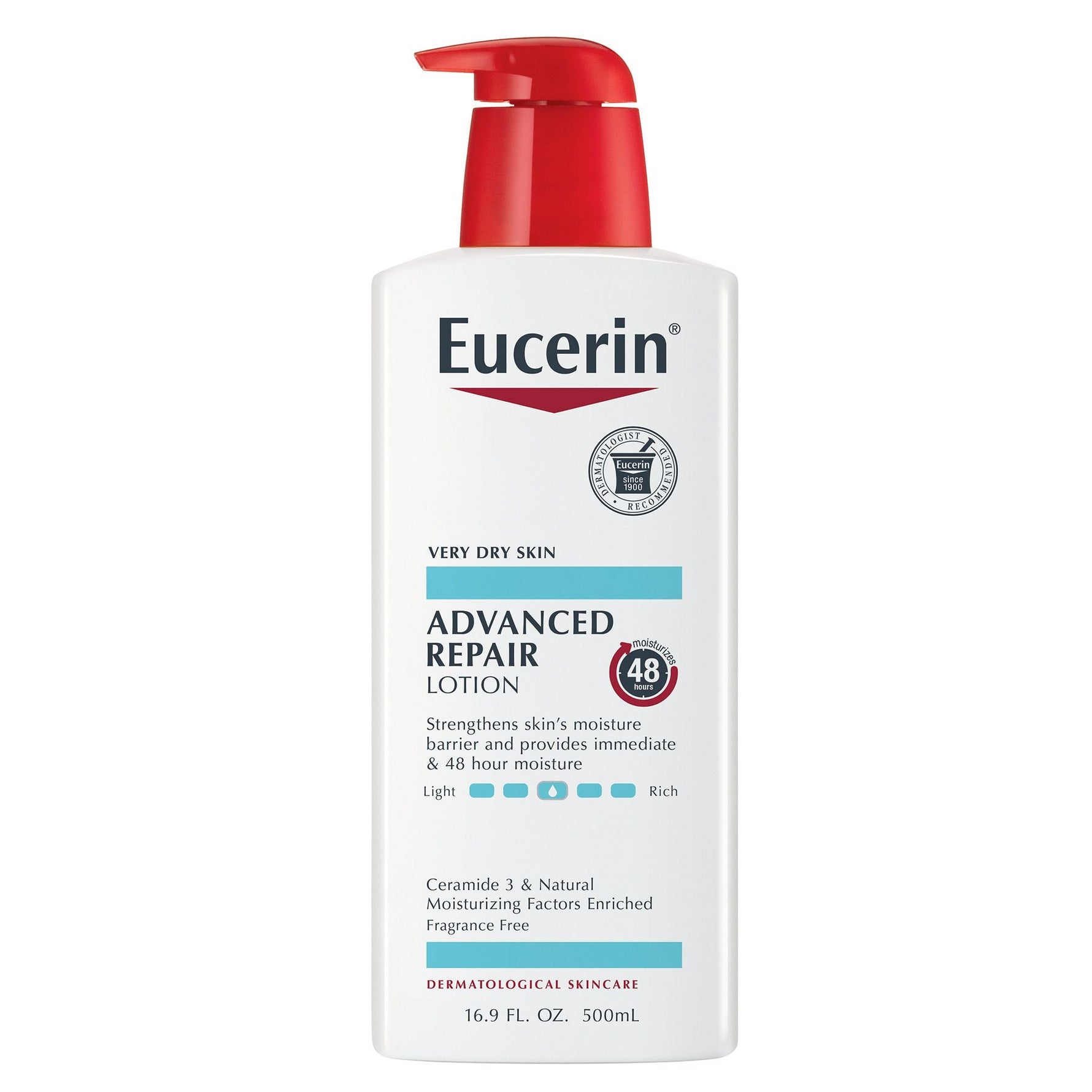 (3 pack) Eucerin Advanced Repair Body Lotion, Fragrance Free, 16.9 fl oz Bottle - By Baano