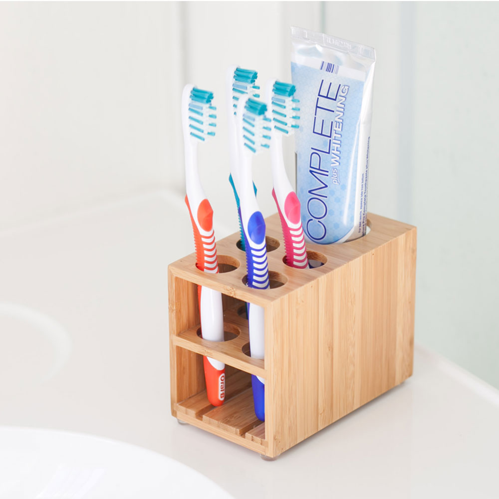 Bamboo Toothbrush & Toothpaste Holder