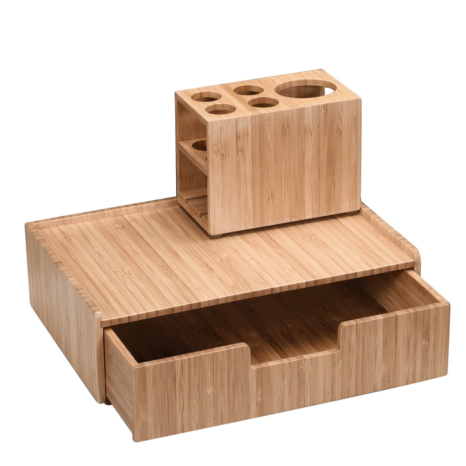 Bamboo Drawer & Brush Holder Combo