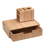 Bamboo Drawer & Brush Holder Combo
