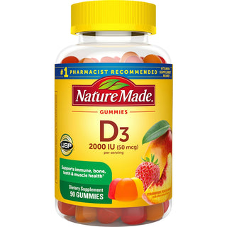 Nature Made Vitamin D3, 50 Mcg, Gummies, Strawberry, Peach & Mango