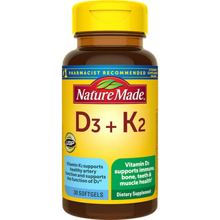 Nature Made Vitamin D3+K2 Supplement Tablets