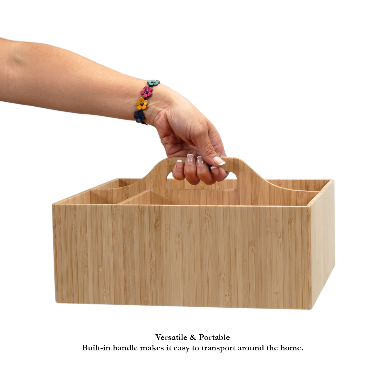 Bamboo Multi Purpose Caddy with Handle