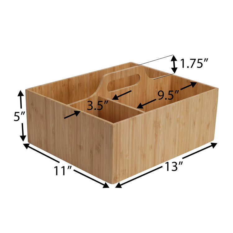 Bamboo Multi Purpose Caddy with Handle