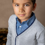 Tipped Cardigan with Elbow Patches - Glamourous Grace