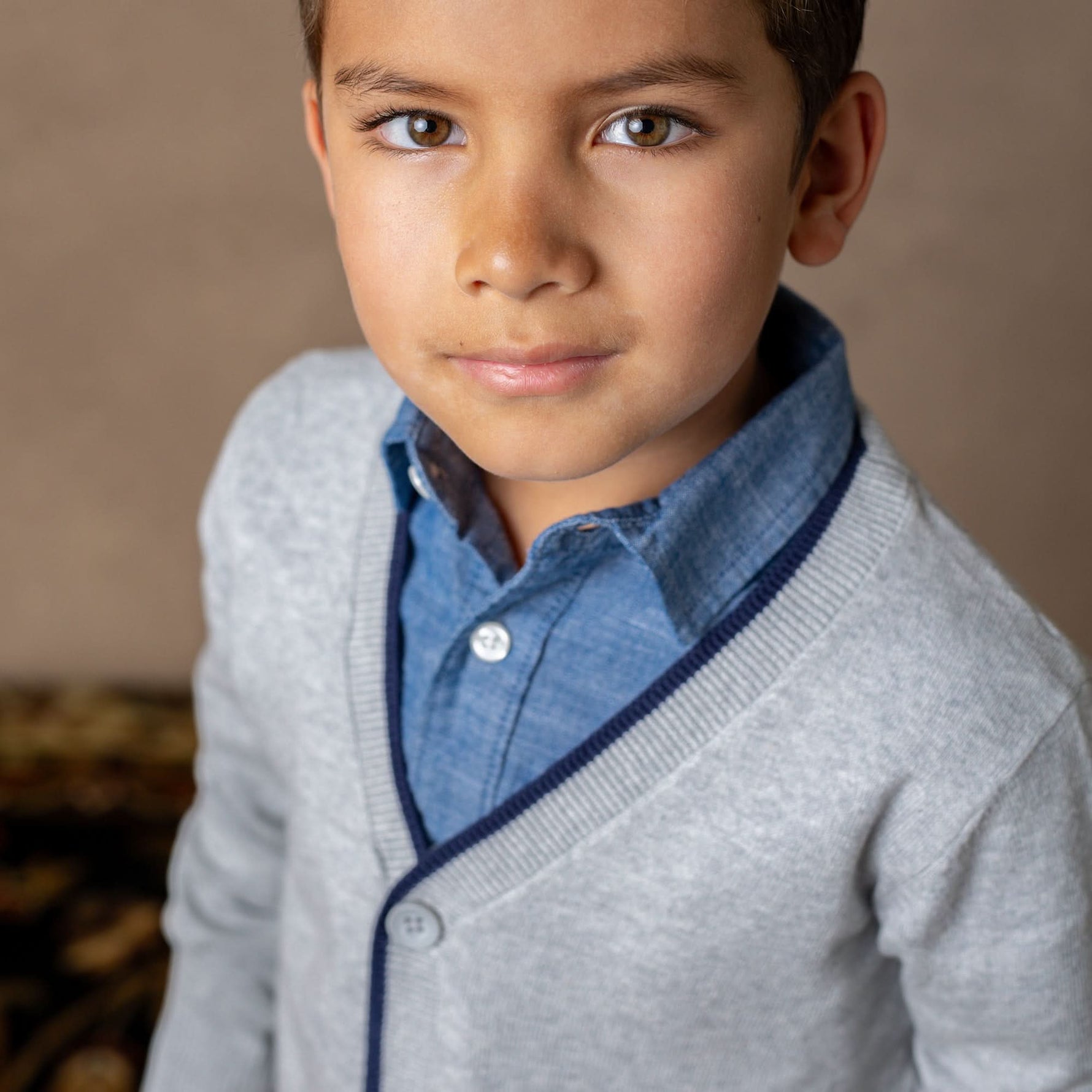 Tipped Cardigan with Elbow Patches - Glamourous Grace