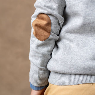 Tipped Cardigan with Elbow Patches - Baby - Glamourous Grace