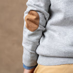 Tipped Cardigan with Elbow Patches - Glamourous Grace