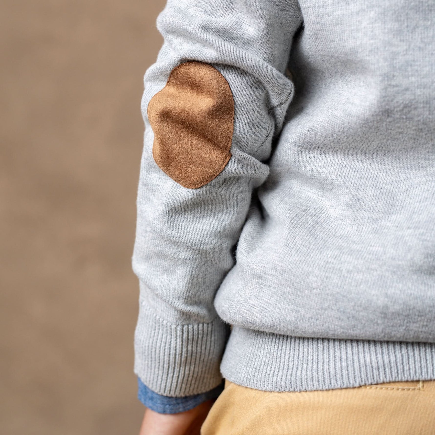 Tipped Cardigan with Elbow Patches - Glamourous Grace