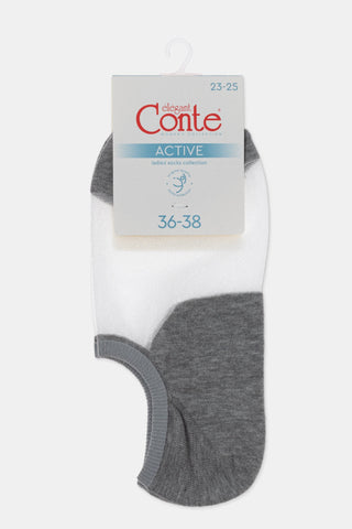 Cotton Ankle Socks Conte Active - Inserts Of Transparent Mesh - By Baano