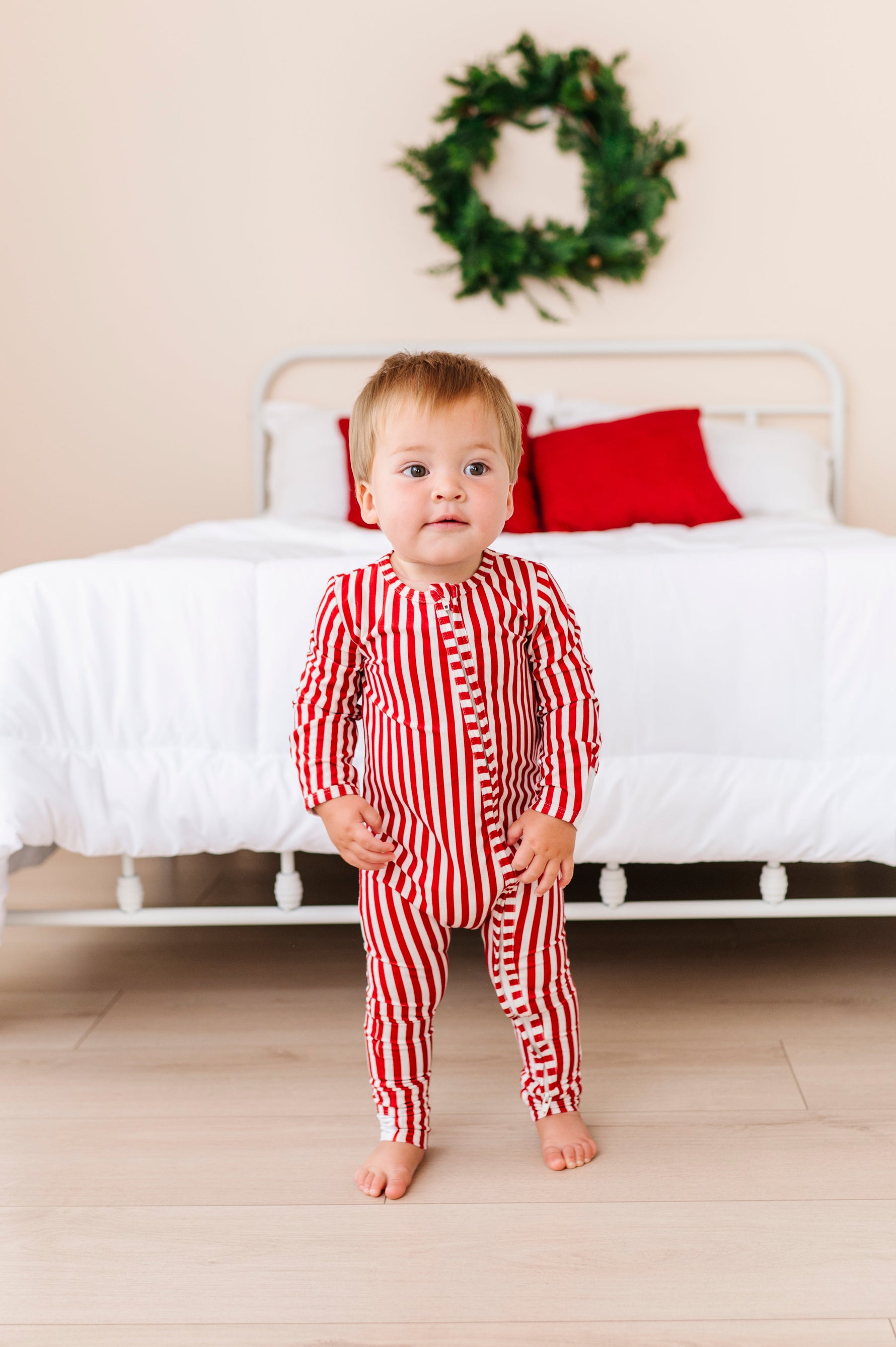 Red Stripes | ZIP ROMPER - By Baano