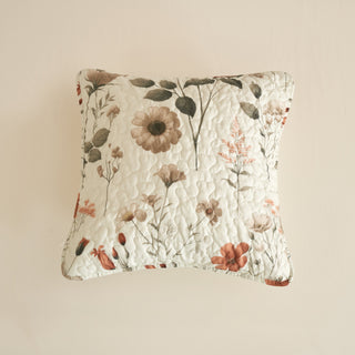 DaDalogy Enchanted Meadow Bed in a bag Set - Victoria Garden Delicate Floral Symphony in Beige, Rose, and Soft Green, Luxuriously Soft Quilted Set